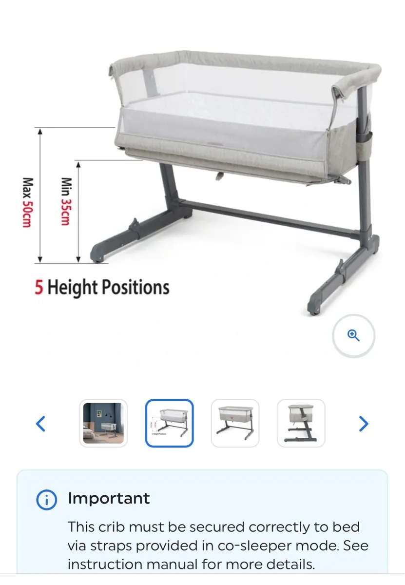 Nested Cozi Sleeper Bedside Crib - Image 1