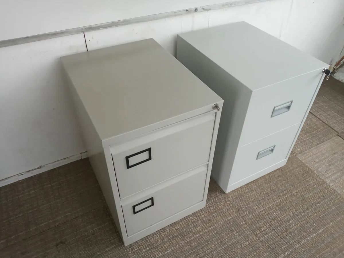Delivery - 2 x 2 Drawer Filing Cabinets with Locks - Image 4