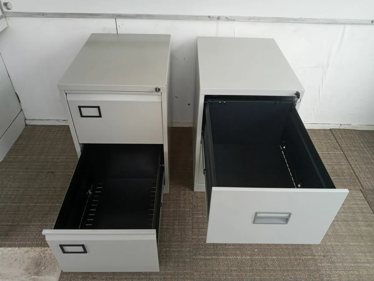 Delivery - 2 x 2 Drawer Filing Cabinets with Locks - Image 2