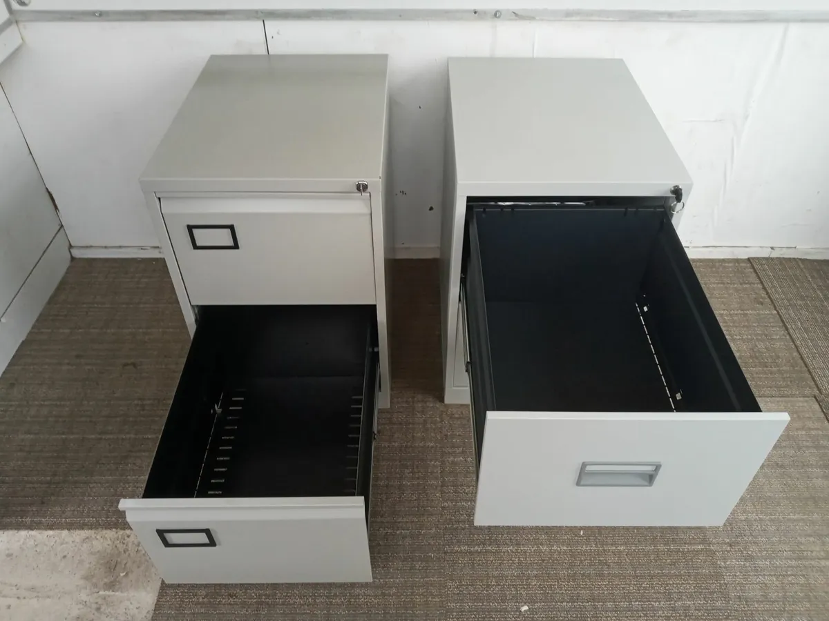 Delivery - 2 x 2 Drawer Filing Cabinets with Locks - Image 2