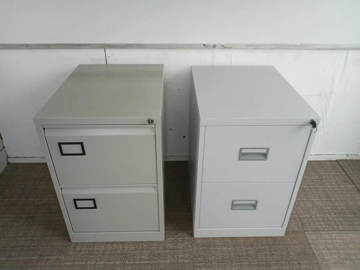 Delivery - 2 x 2 Drawer Filing Cabinets with Locks - Image 4