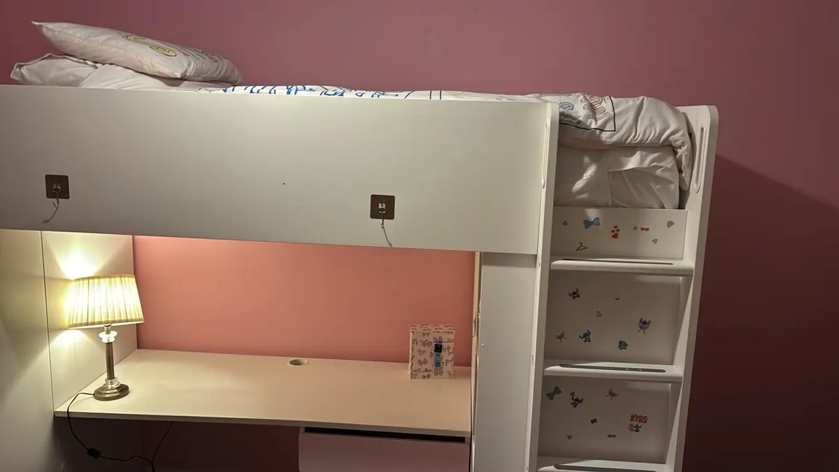 Bunk bed with wardrobe & desk - Image 1