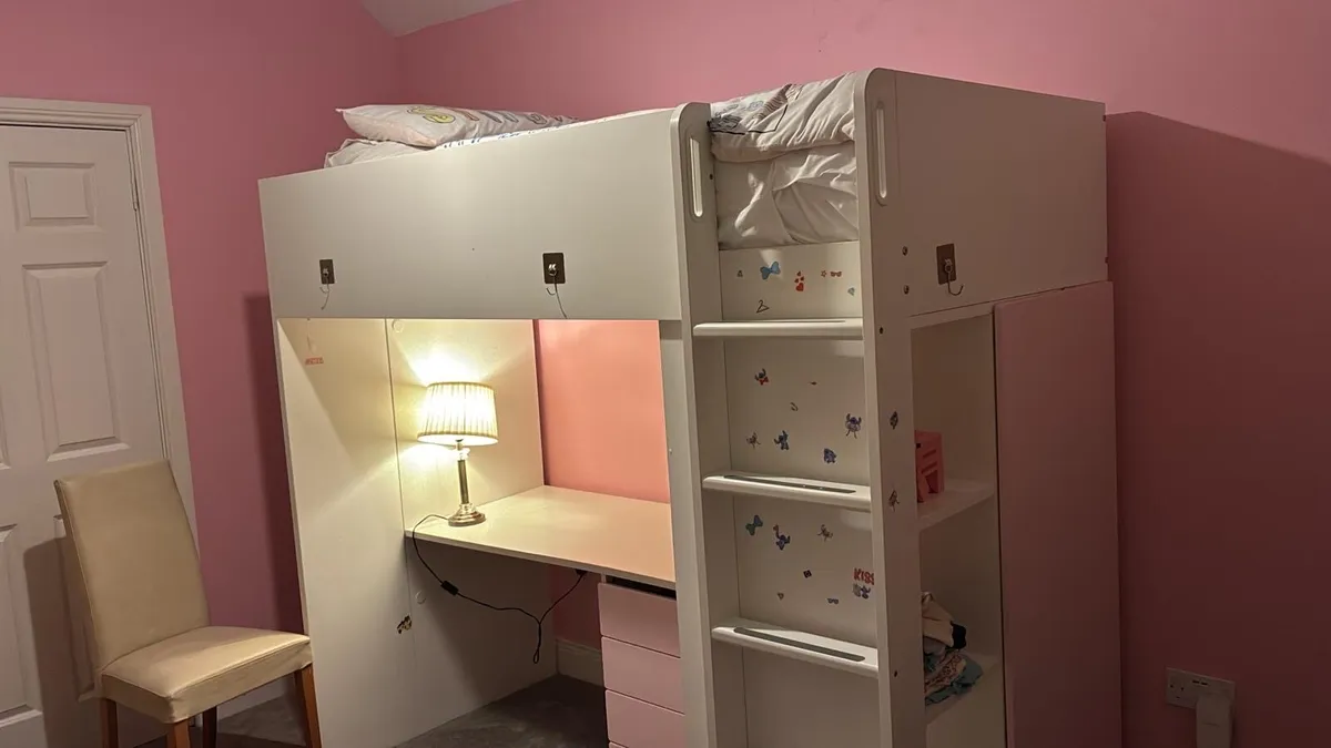 Bunk bed with wardrobe & desk - Image 2