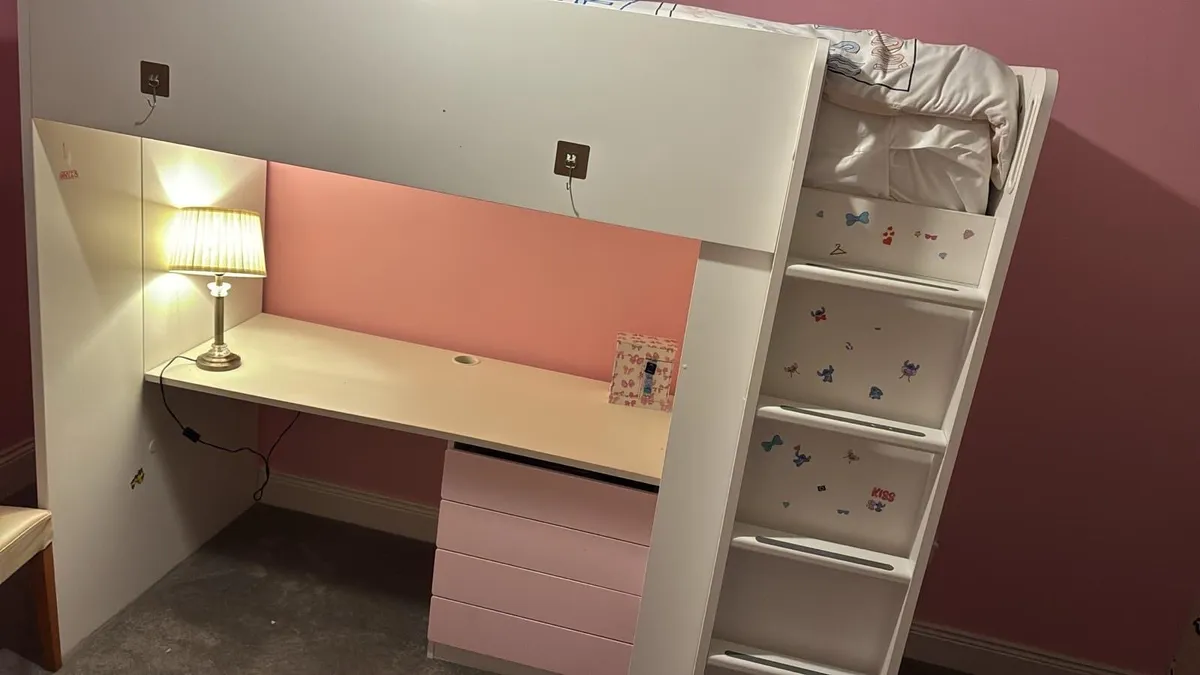 Bunk bed with wardrobe & desk - Image 3