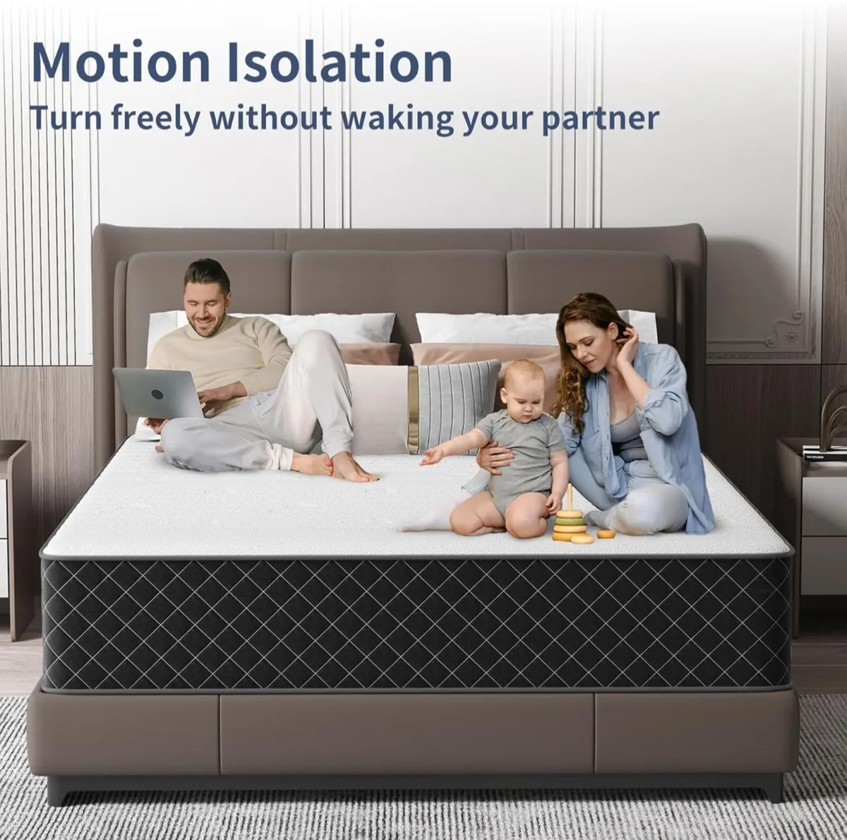 Extra Firm Single Mattress, 25cm Deep Hybrid Mattr - Image 1
