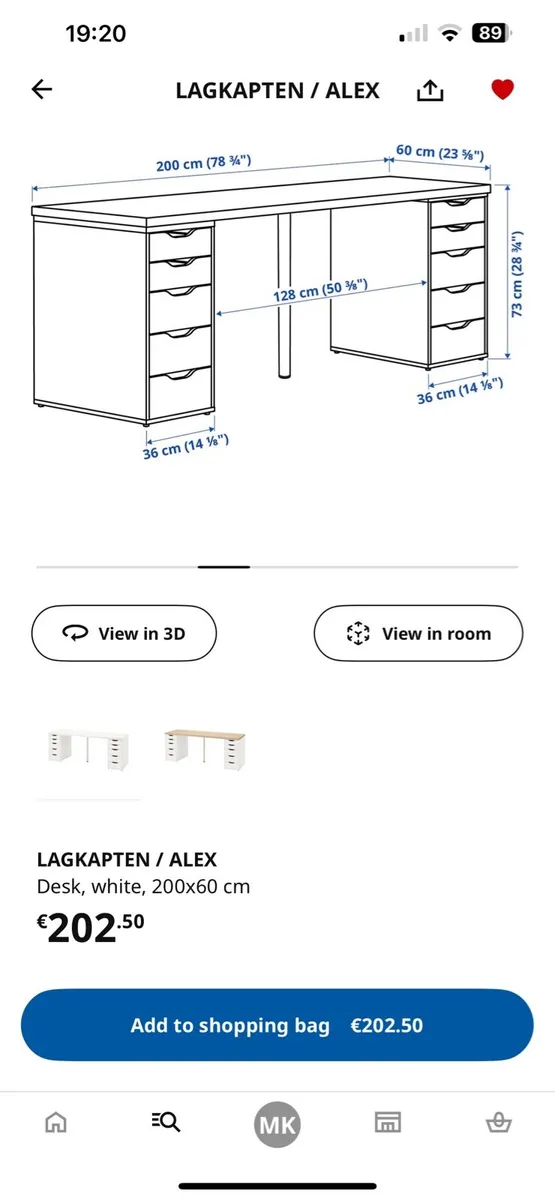 Office desk and drawers - Image 2