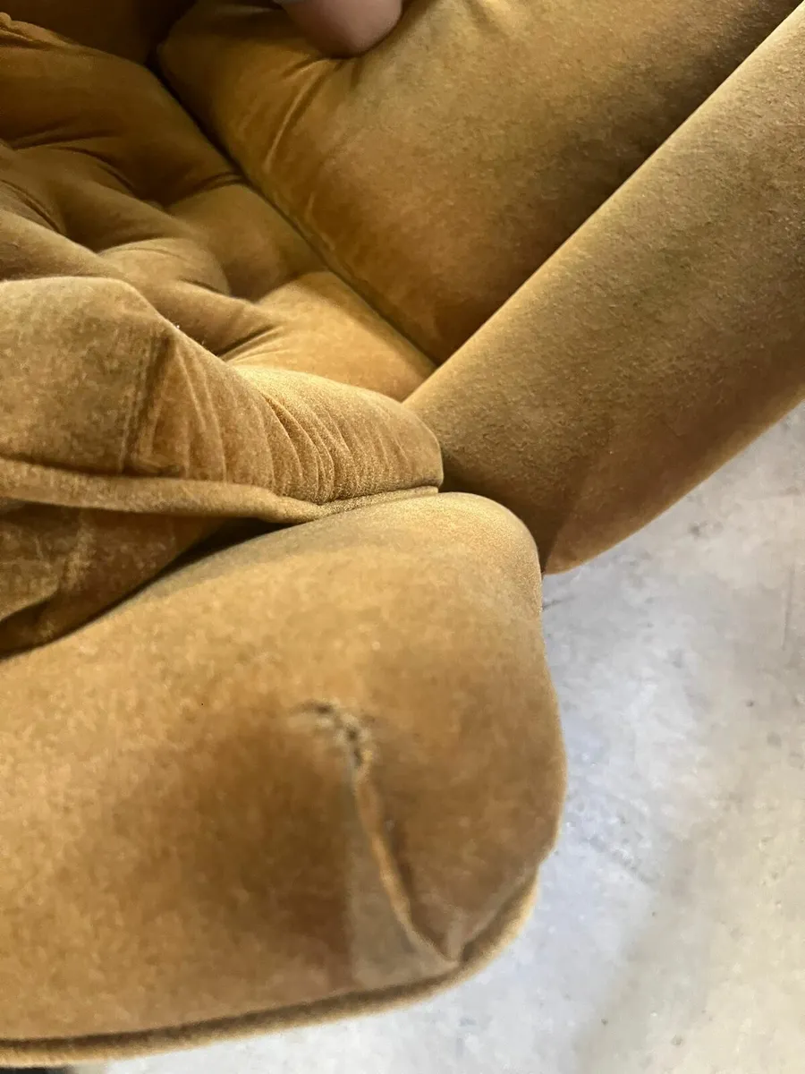 Armchair, velvet wing backed - Image 3