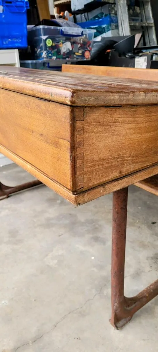 Teak Children's School Desk - Image 2