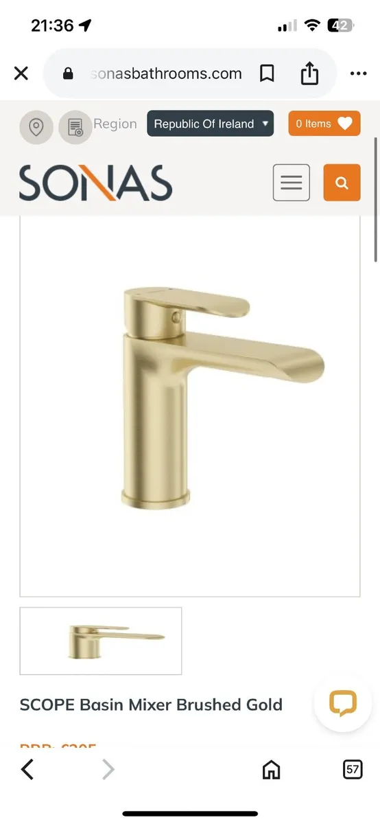 Brand new Sonas Gold mixer tap