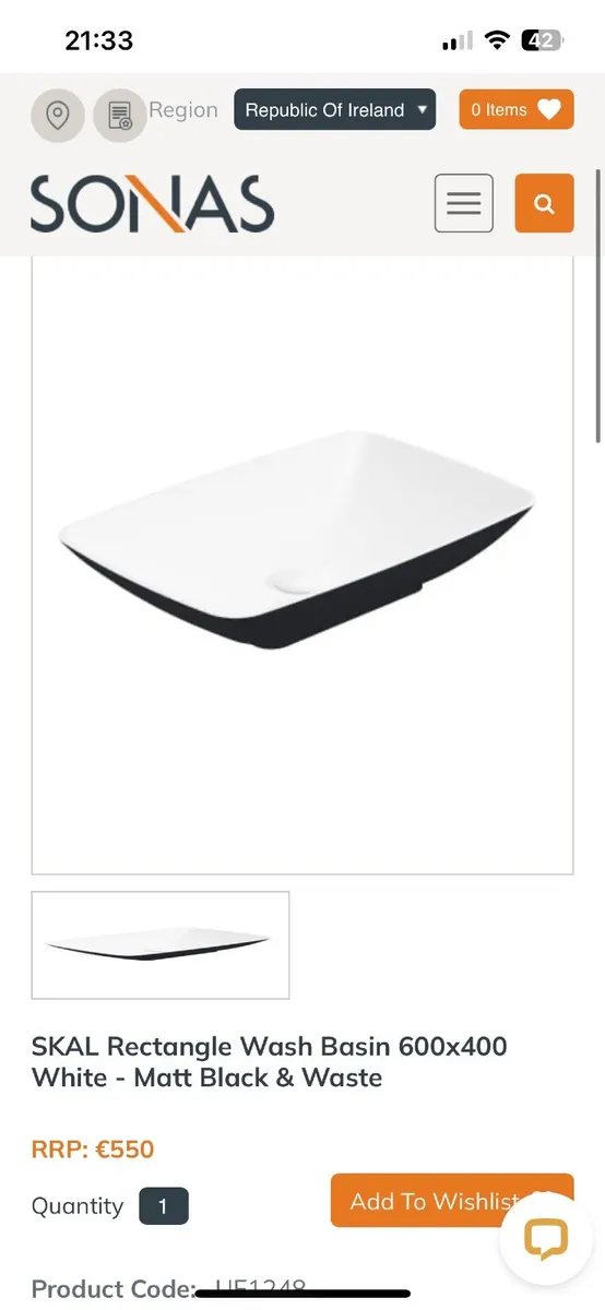 Brand new Sonas basin - Skal rectangle