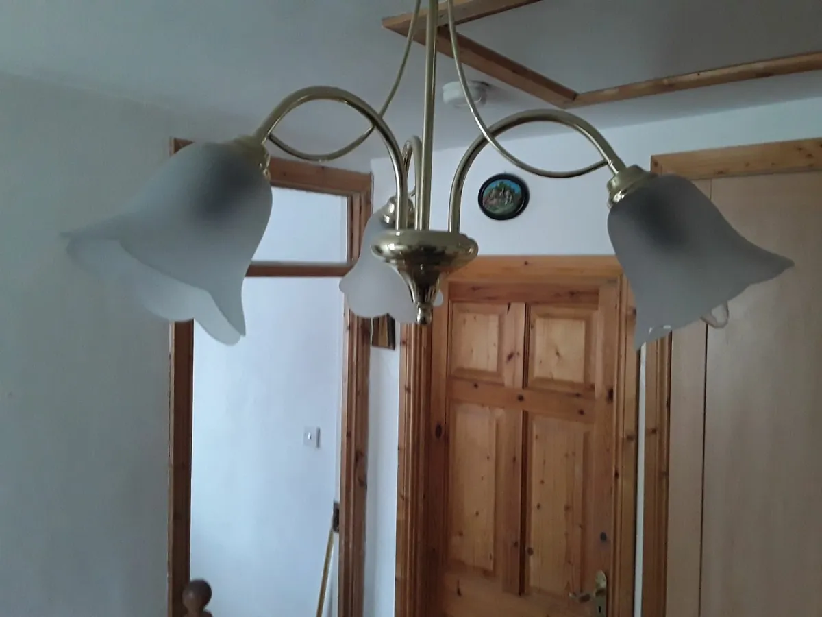 Beautiful pendant light three glass shades - Image 2
