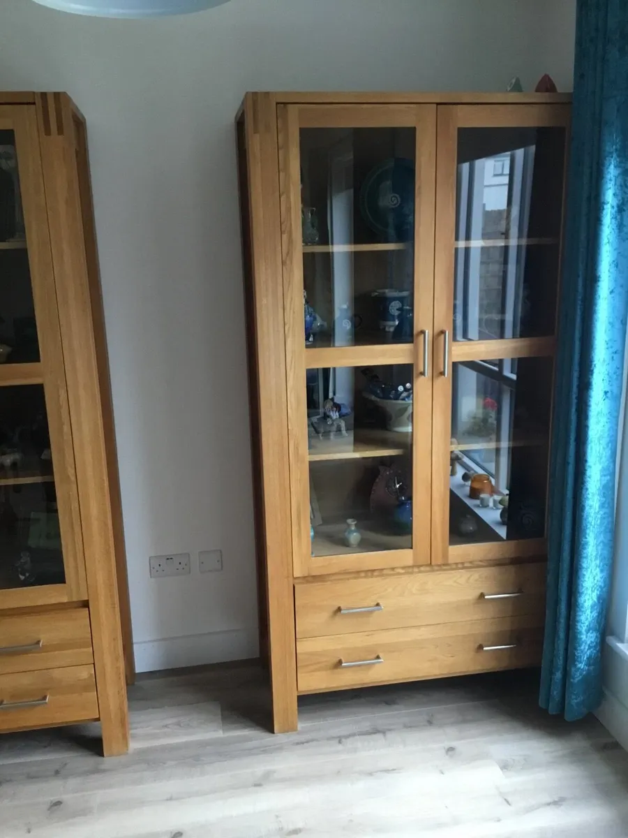 Solid Oak display cabinets - Image 2