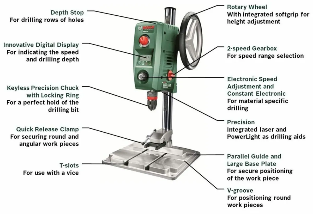 710W Bosch Electric Bench Drill - Image 2