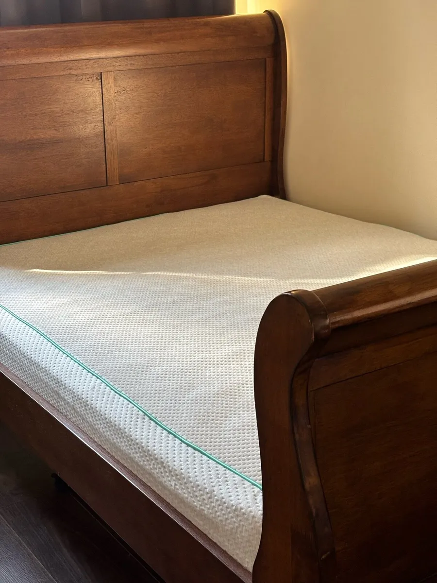 Wooden Double Bed and Mattress - Image 2