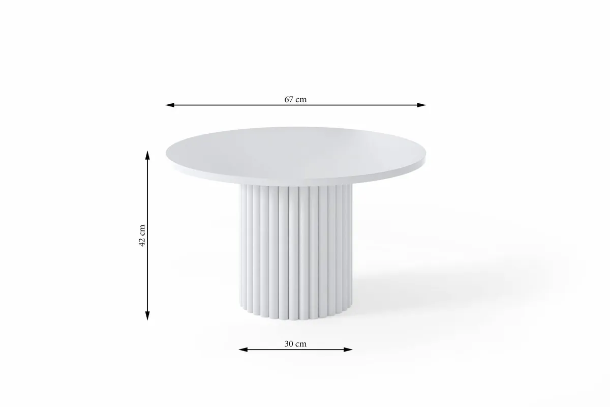The Luna Modern Coffee Table with Fluted Base - Image 3