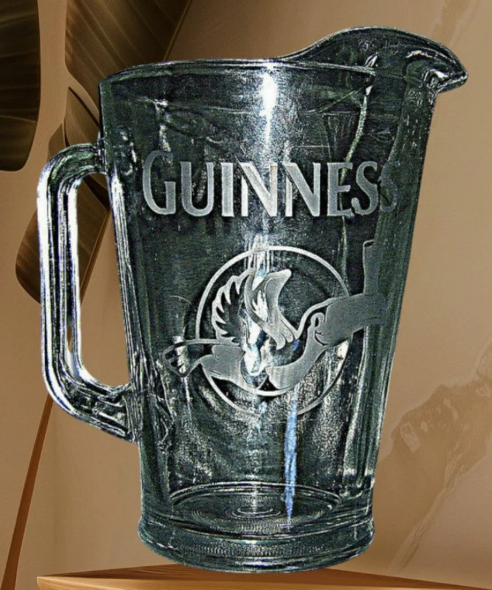 Vintage Glass Substantial Guinness Pitcher - Image 1