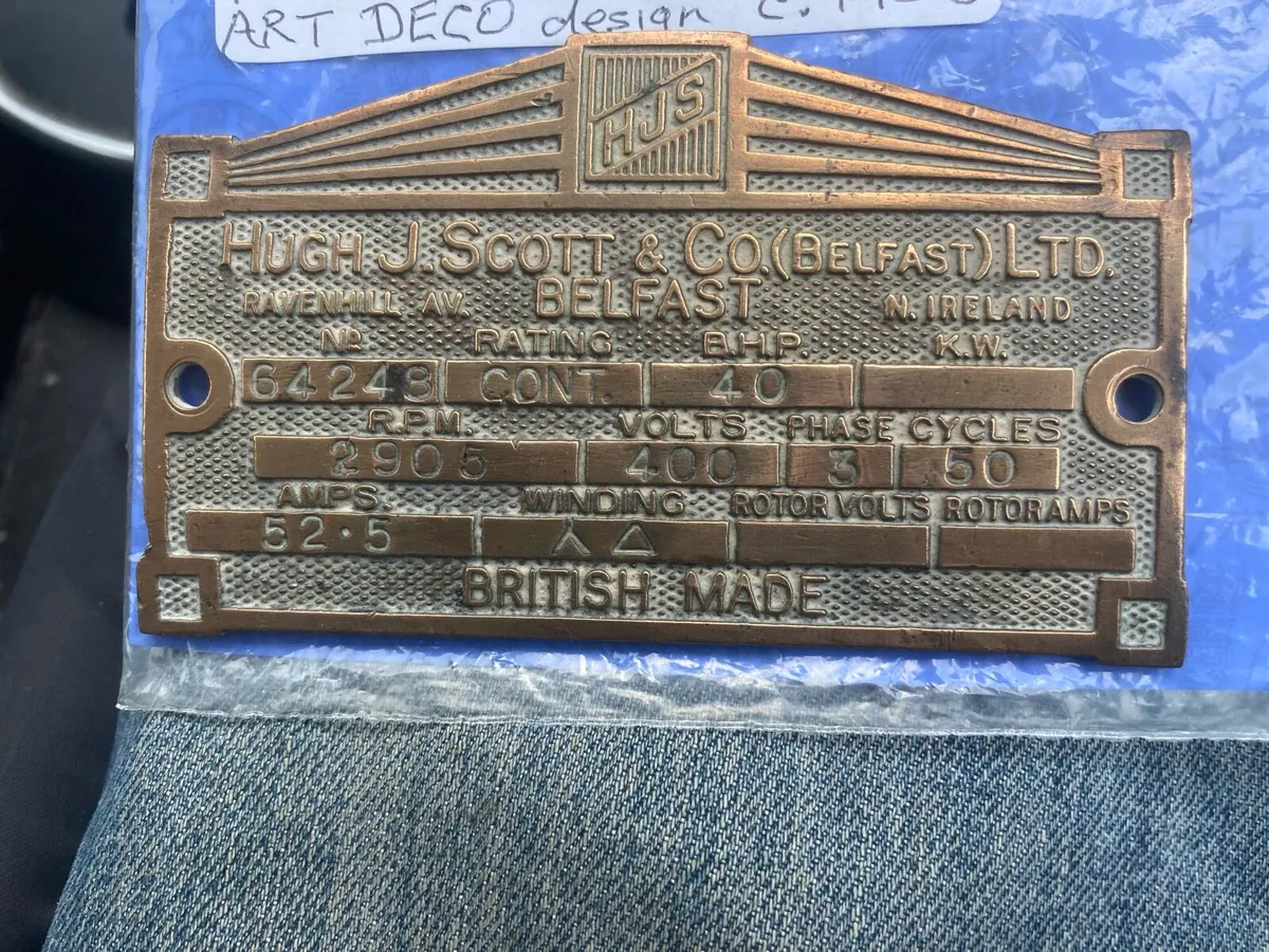 Scott Belfast brass plaque free postage - Image 1