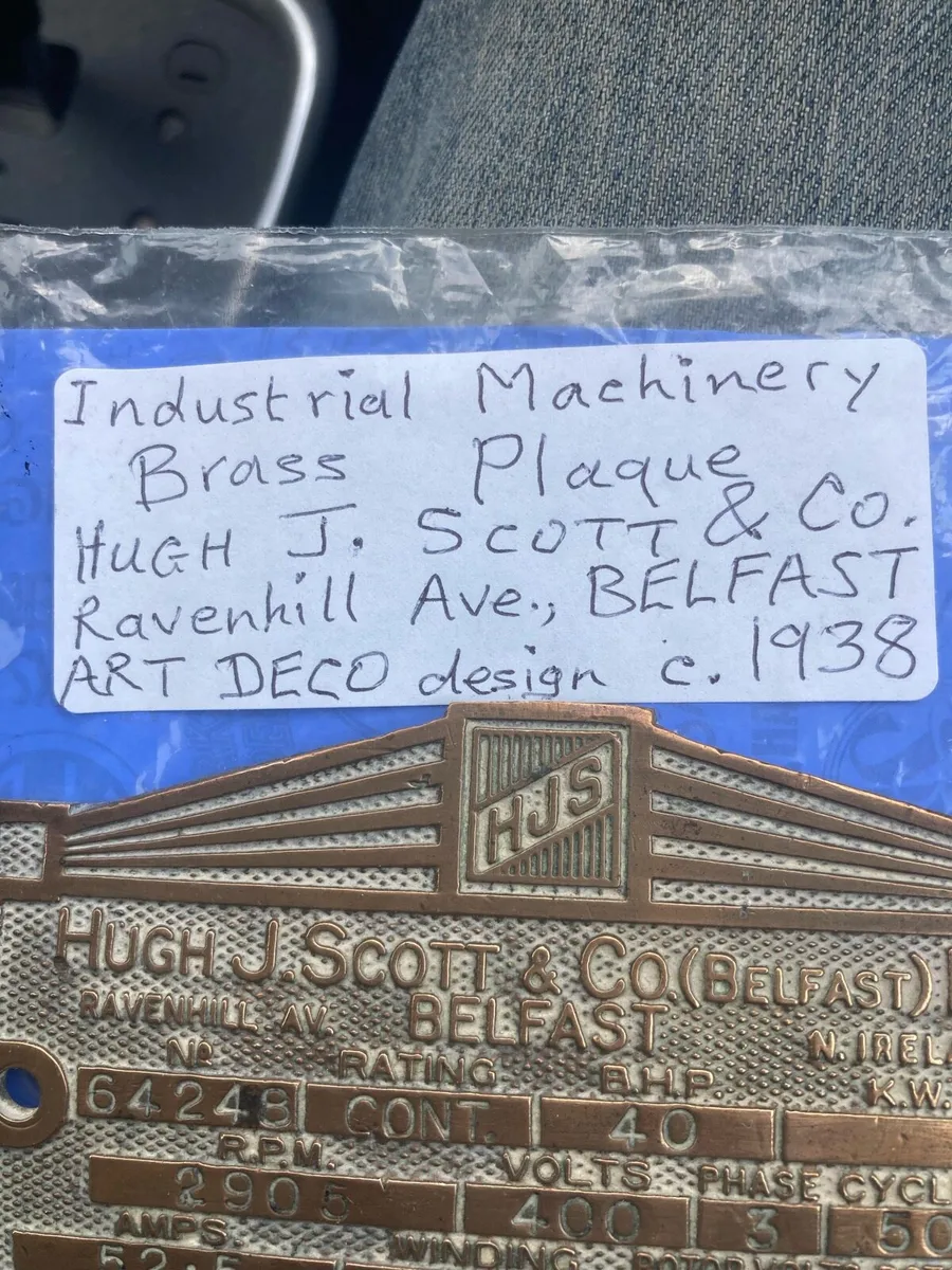Scott Belfast brass plaque free postage - Image 2