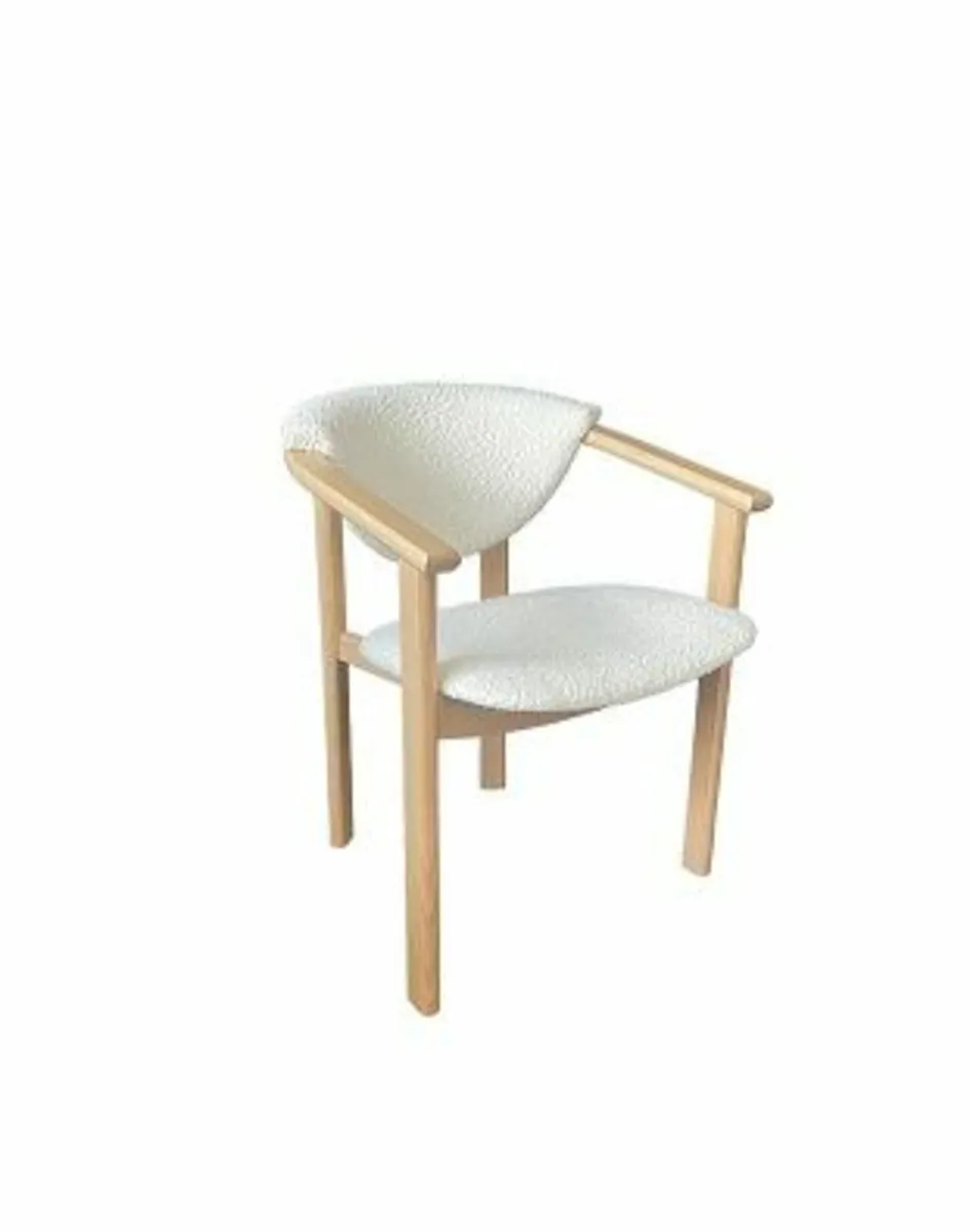 The Orla Bouclé and Natural Wood Dining Chair - Image 2