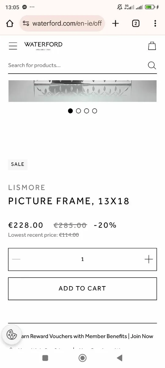 Waterford Lismore 5x7 Crystal Picture Frame 13x18 - Image 2
