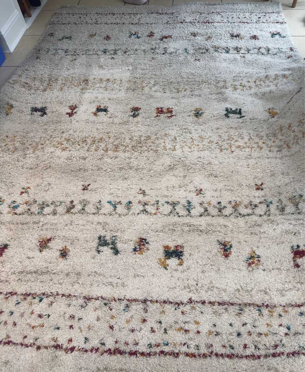 Large Rectangle Cream Rug - Image 1