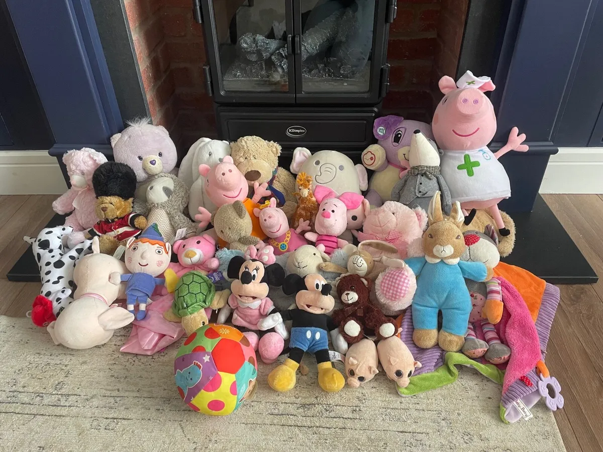 Selection of soft toys and teddies - Image 1