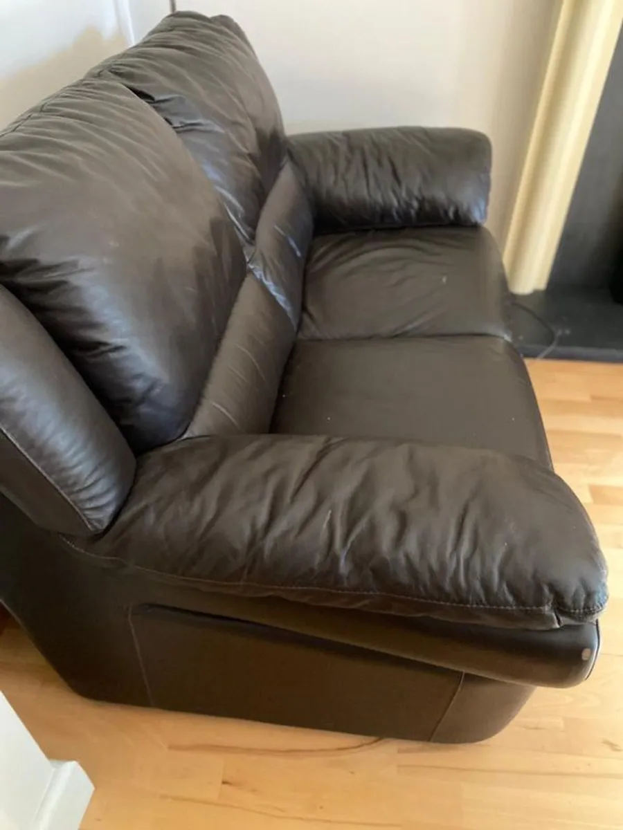 2-seater leather sofa - Image 1