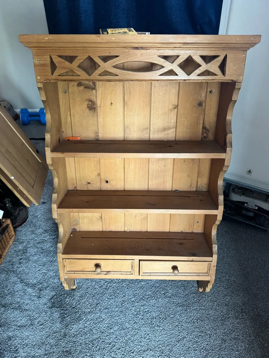 Antique pine shelf wall mounted - Image 1