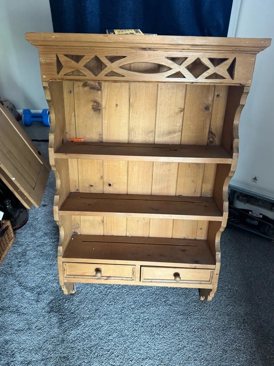 Antique pine shelf wall mounted - Image 2