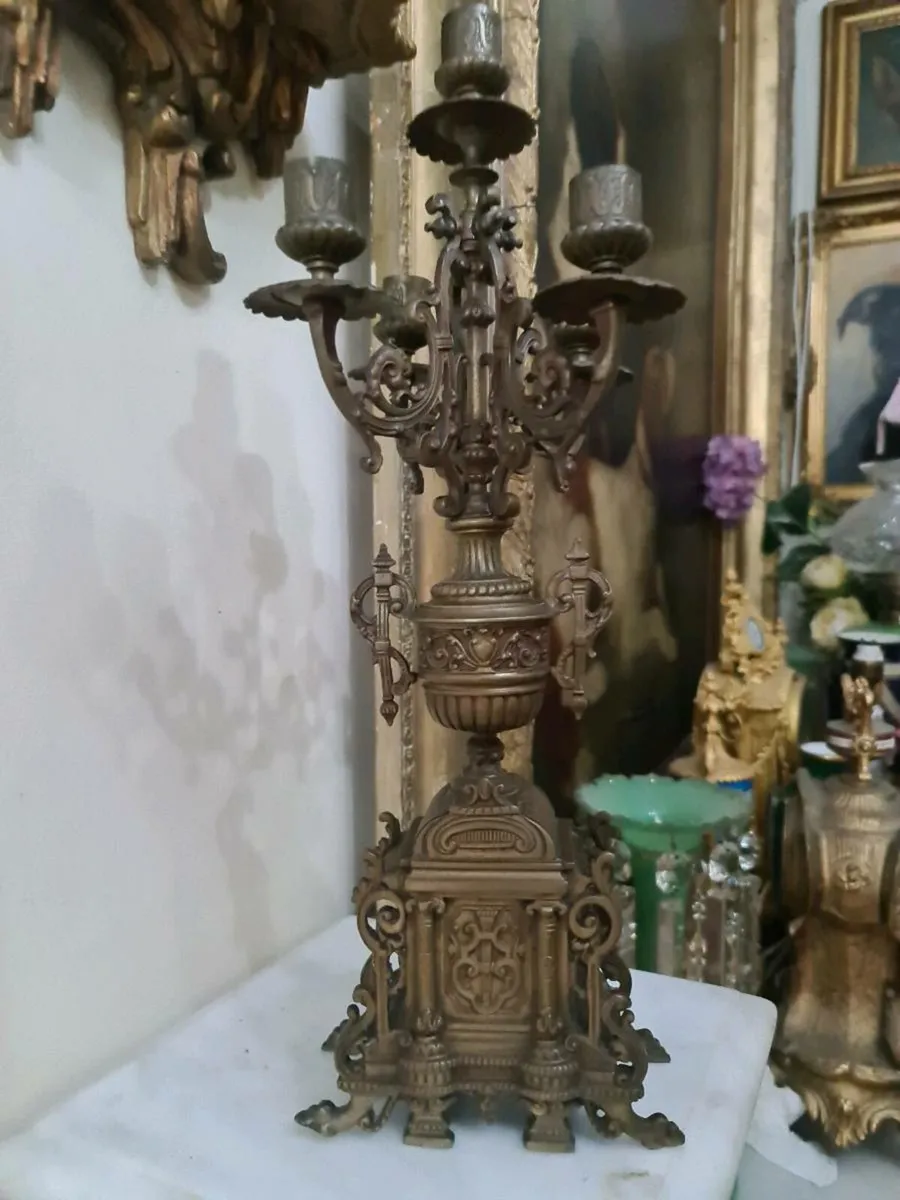 Antique brass candleabra POSTAGE AVAILABLE - Image 1