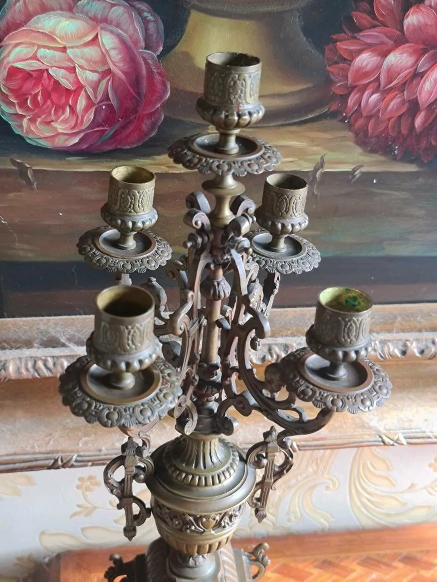 Antique brass candleabra POSTAGE AVAILABLE - Image 4