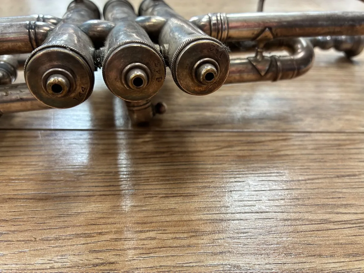 Vintage silver plate trumpet - Image 2