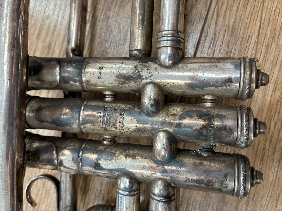 Vintage silver plate trumpet - Image 3