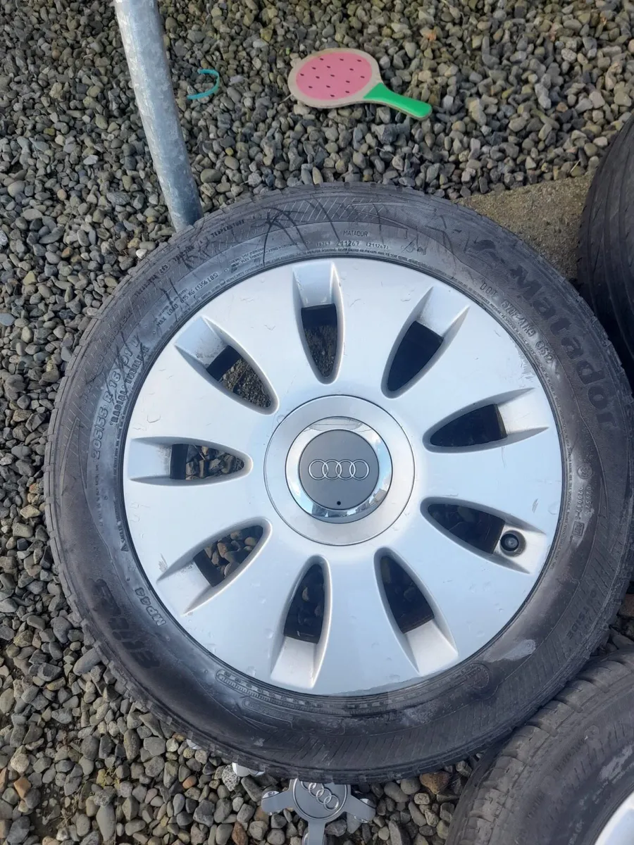 Set of Audi Alloys €120 tyres in decent condition - Image 2