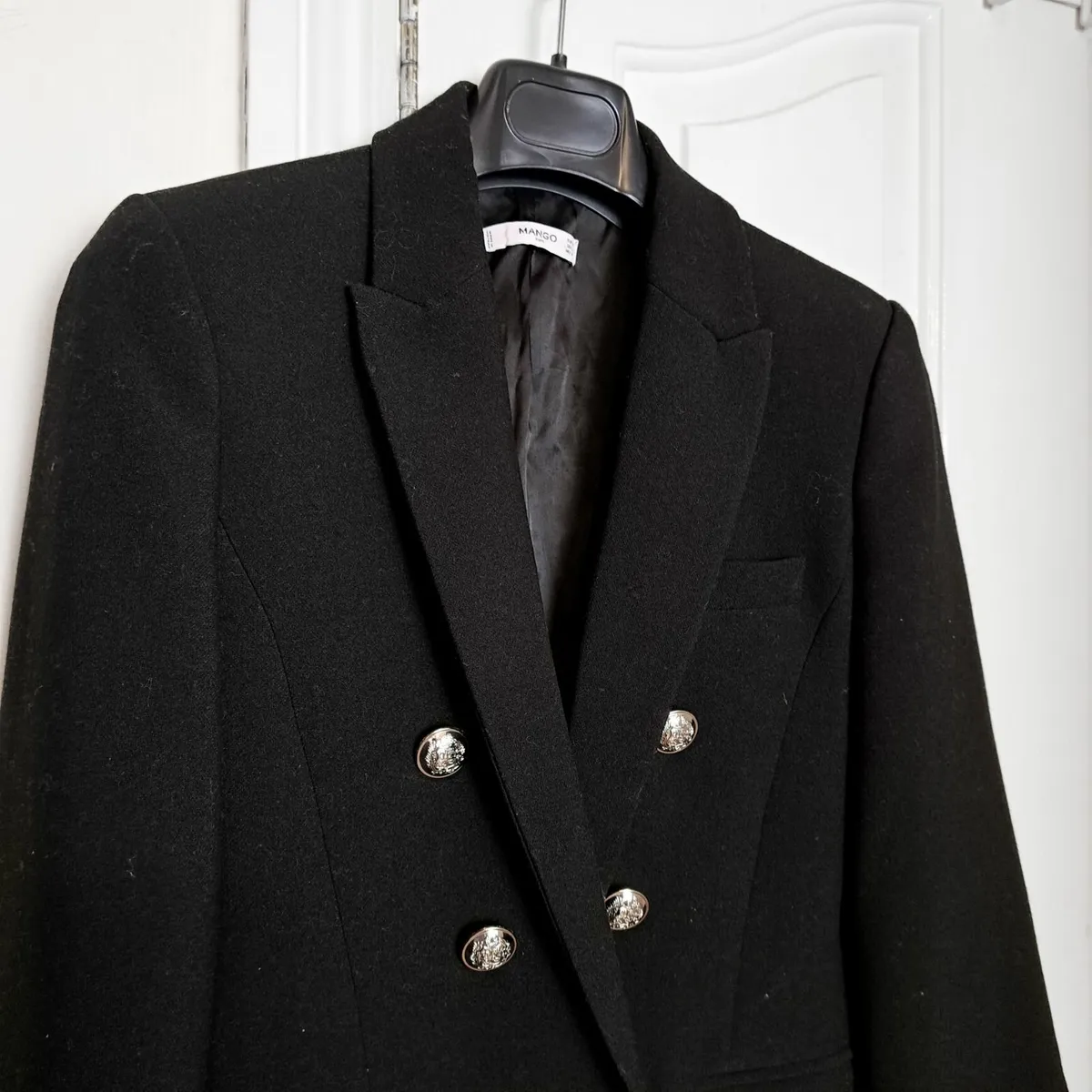Mango Black Tailored Classic Blazer Size M - Image 2