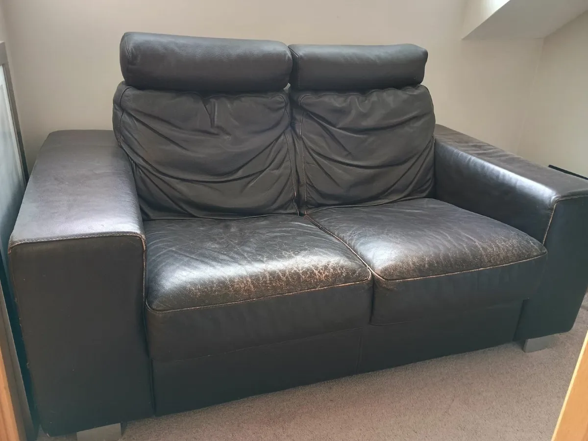 Leather couch for sale €50 ono - Image 1