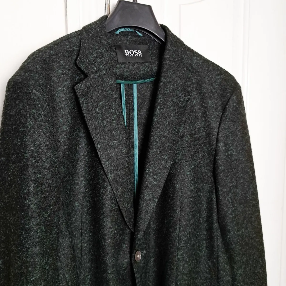Hugo Boss Black Green Wool Blend Jacket Blazer 52 - Image 4