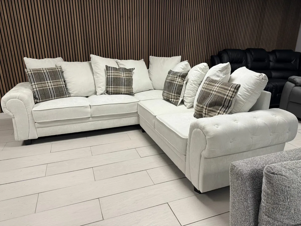 Verona Light Cream Scatter or Fullback Sofa - Image 1