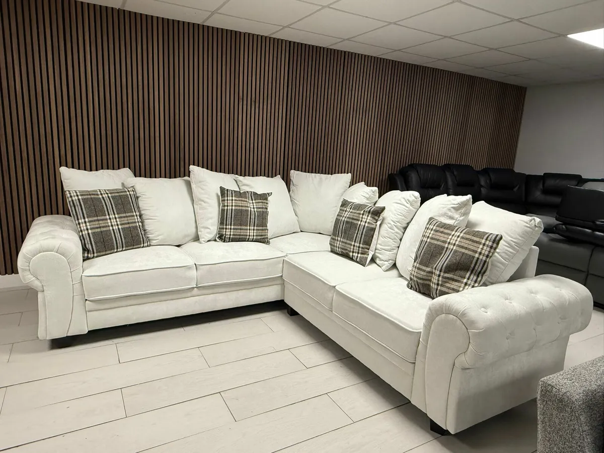 Verona Light Cream Scatter or Fullback Sofa - Image 2