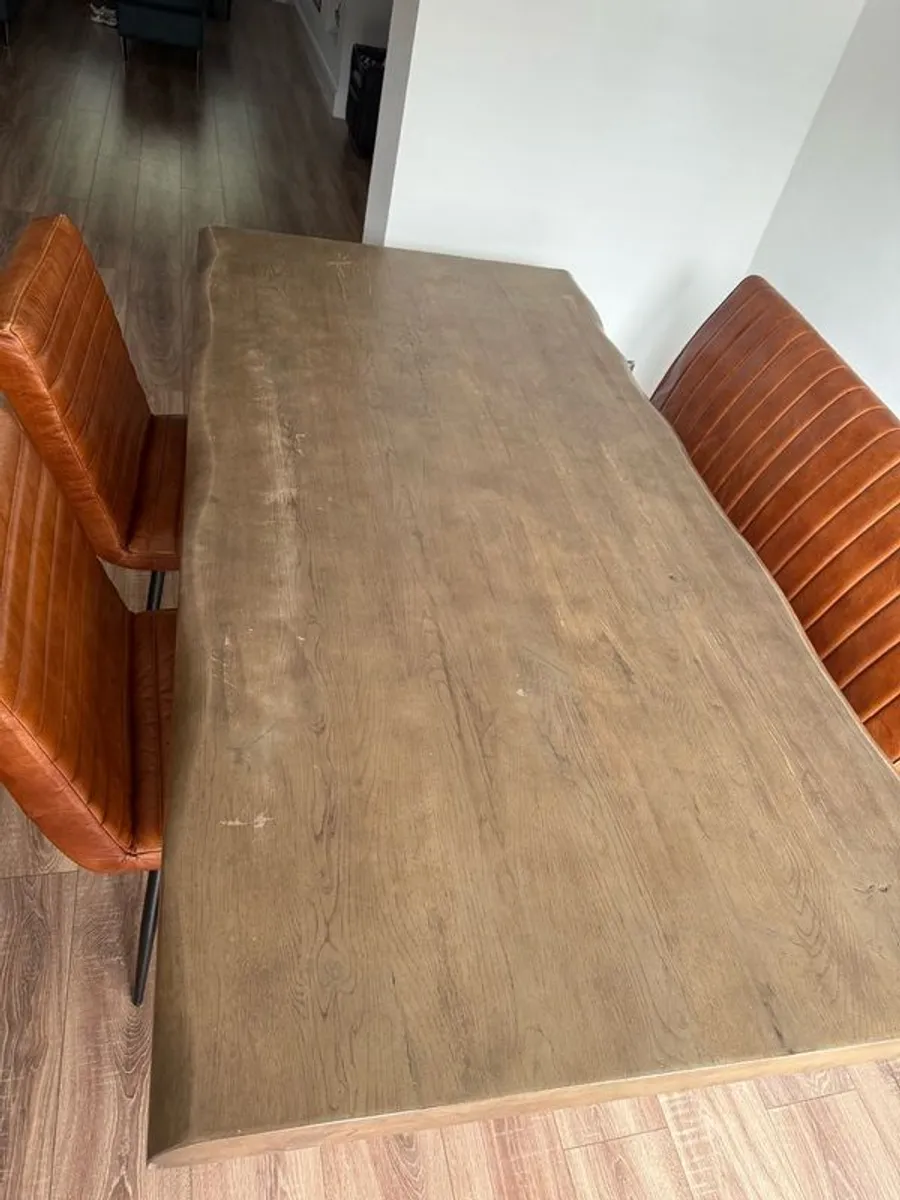 kitchen table bench & 2 chairs - Image 2