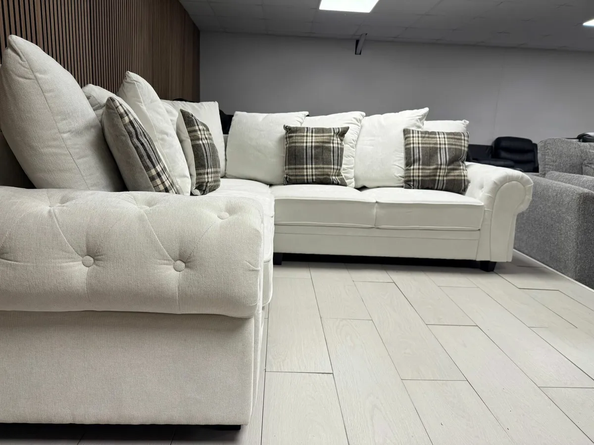 Verona Light Cream Scatter or Fullback Sofa - Image 3