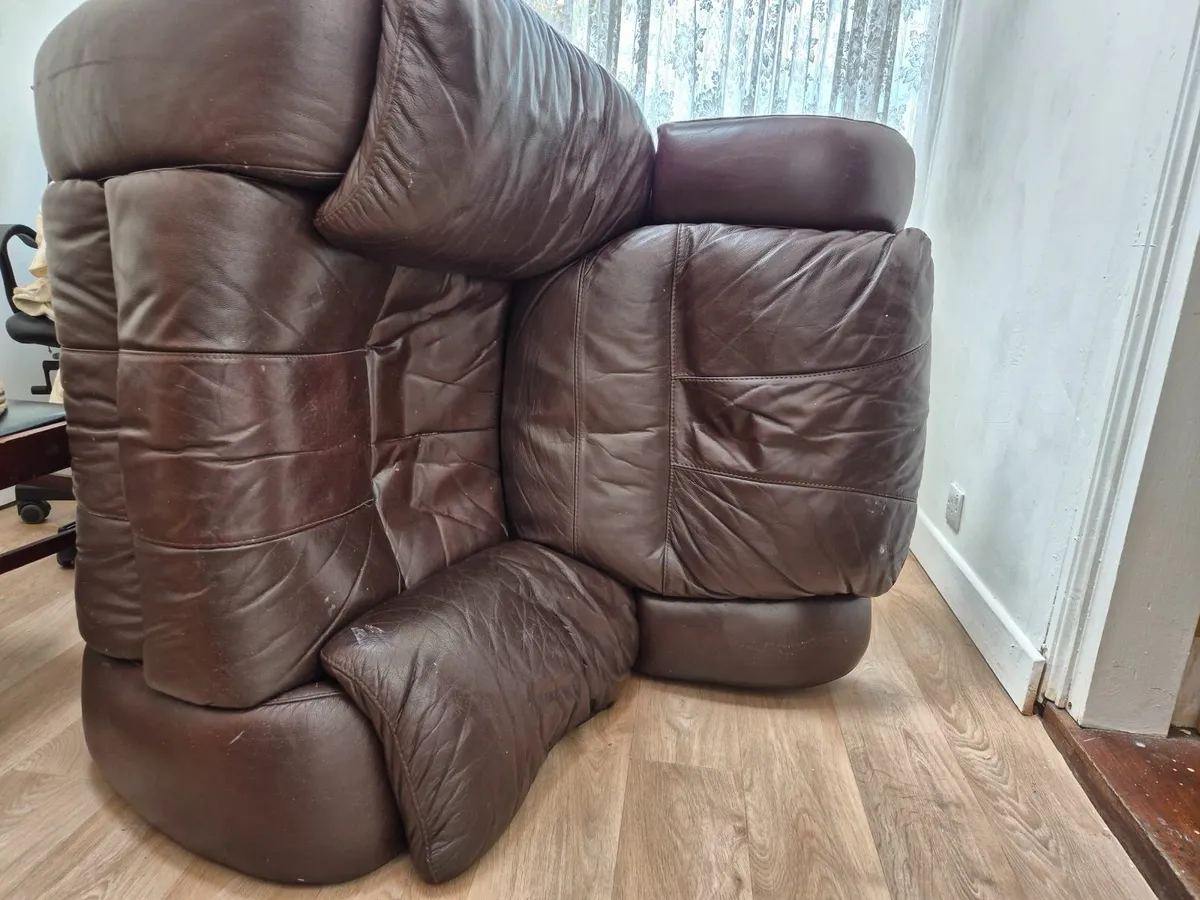 Leather recliner armchair