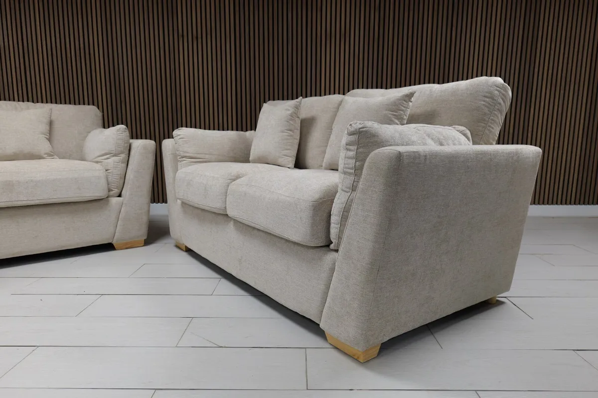 Emme Beige Fabric Full Foam Sofa Set - Image 3