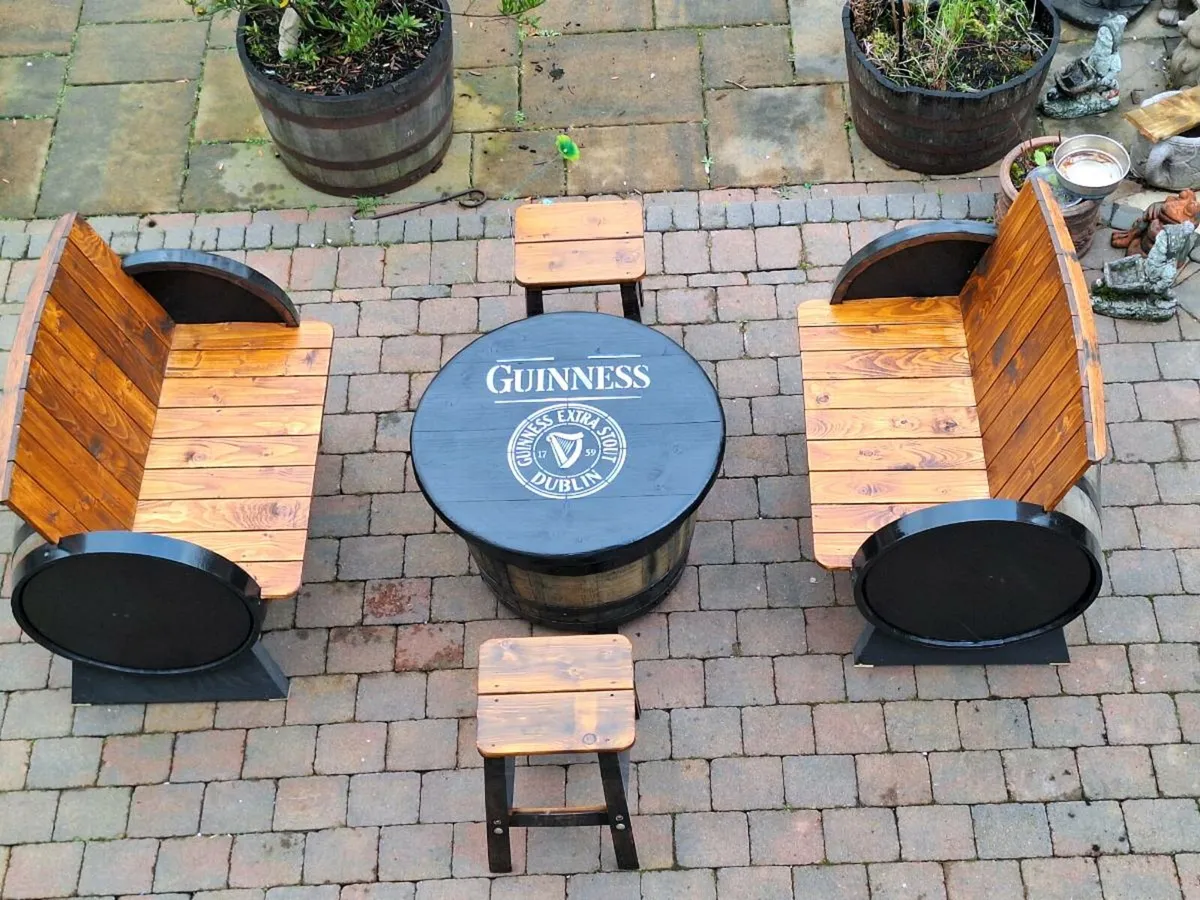 Oak barrel garden furniture for garden patio bar m - Image 2