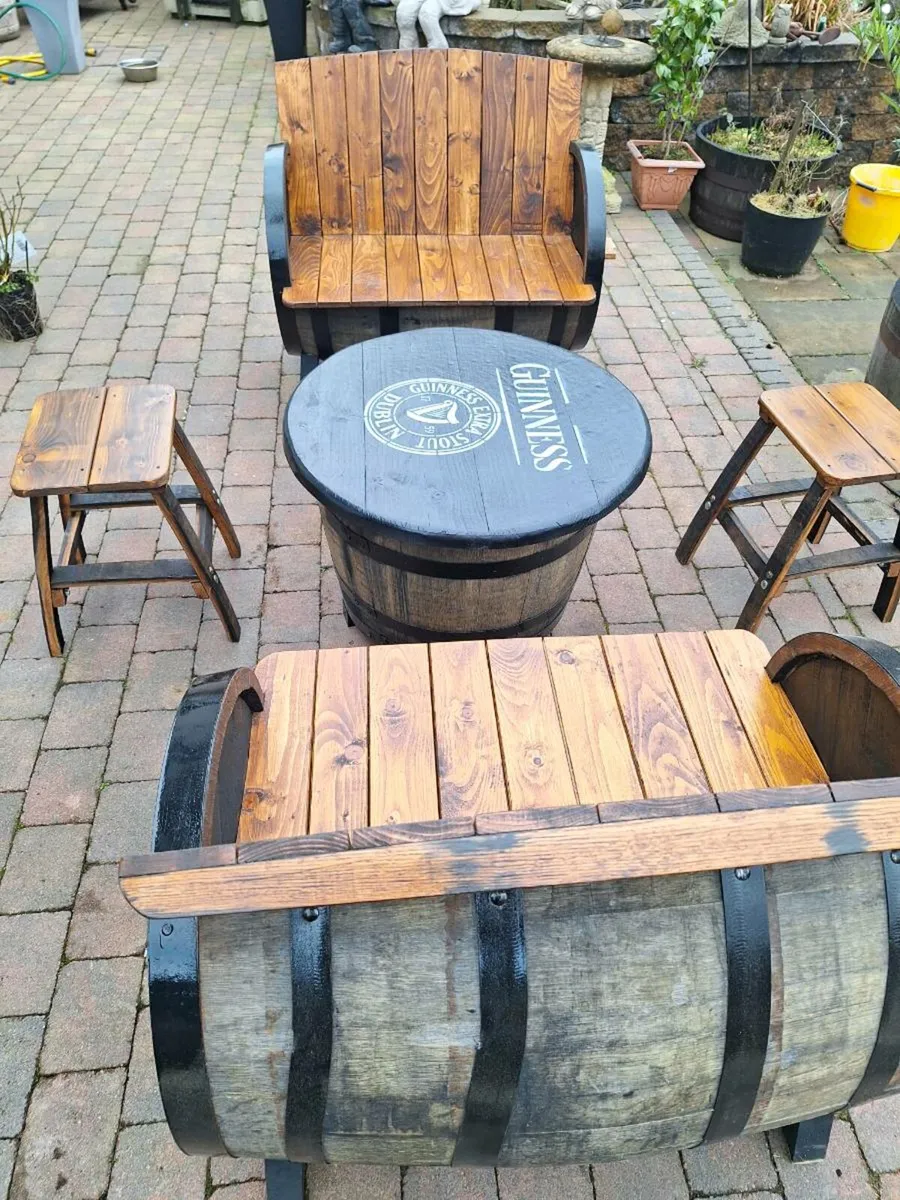 Oak barrel garden furniture for garden patio bar m - Image 4