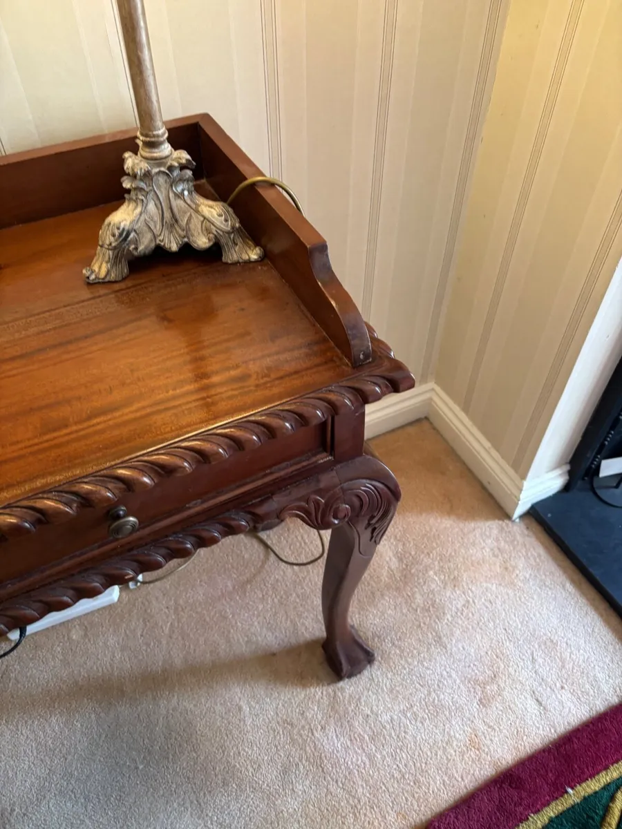 Reproduction Chippendale Two Drawer Console Table - Image 2
