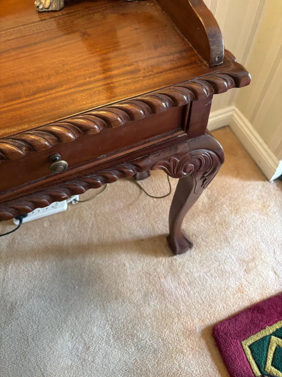Reproduction Chippendale Two Drawer Console Table - Image 3