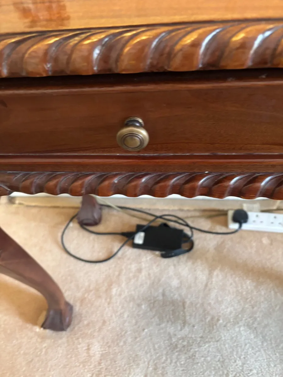 Reproduction Chippendale Two Drawer Console Table - Image 4