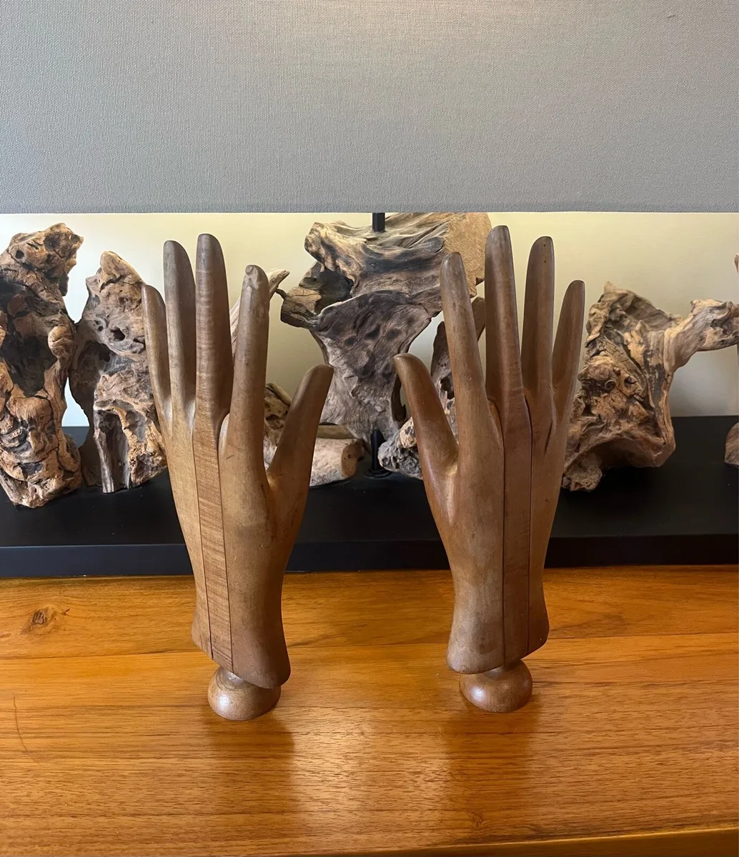Antique Pair of Wooden Mannequin Hands c1900 - Image 2