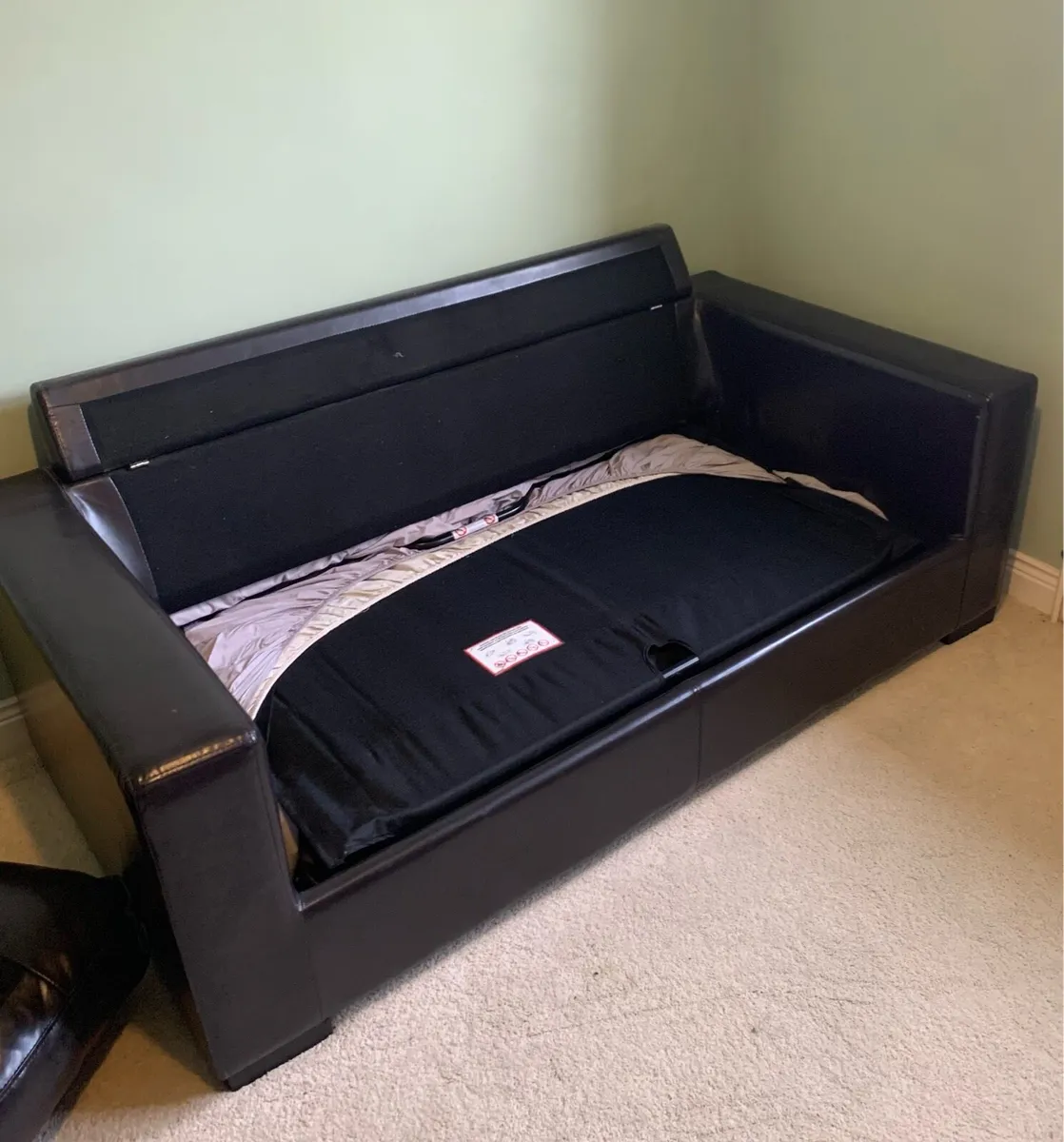 Leather couch bed - Image 4